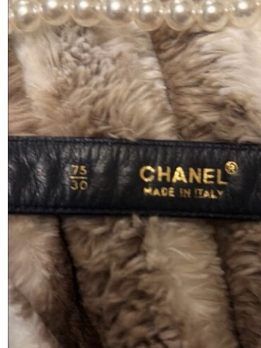 Chanel Mini Quilted Leather Pearl Chain Belt Bag dark blue Gold Hardware - Picture 17 of 17